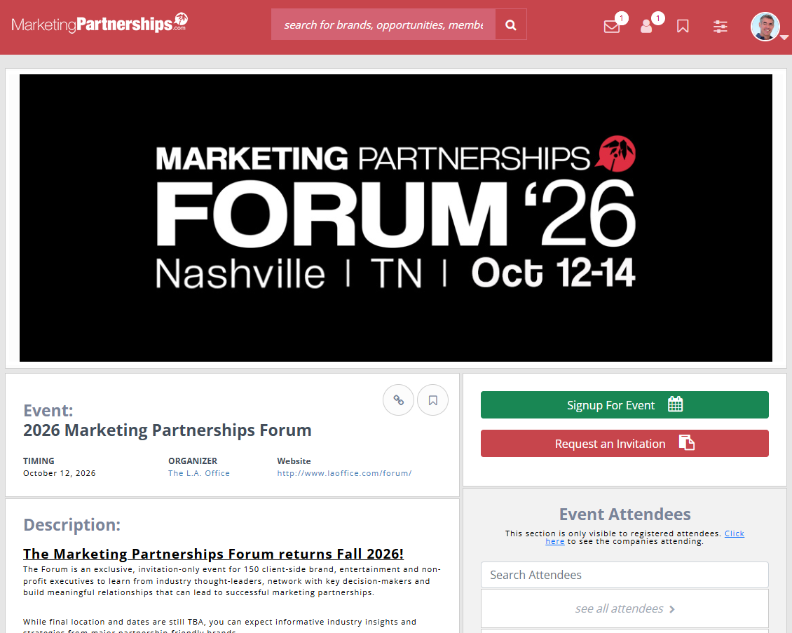 Attendee Group on MarketingPartnerships.com